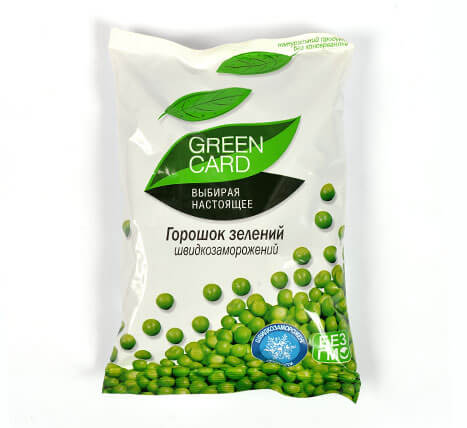«Green peas» Deep frozen vegetables and fruits